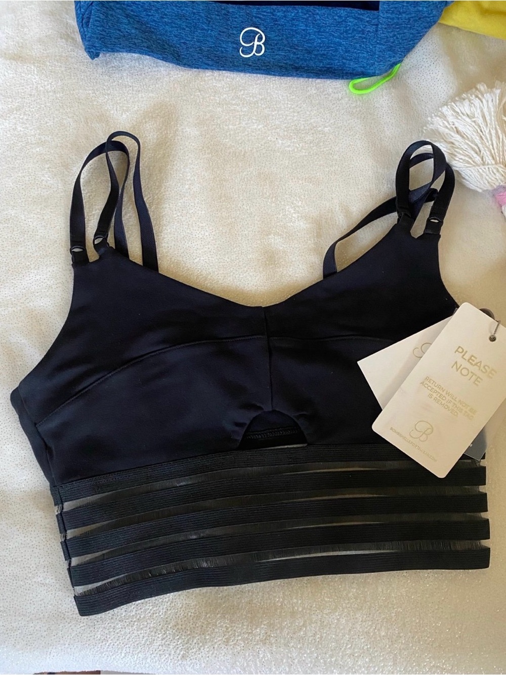 Bombshell Sportwear Black Women's Strappy mesh Bralette - Unbranded
